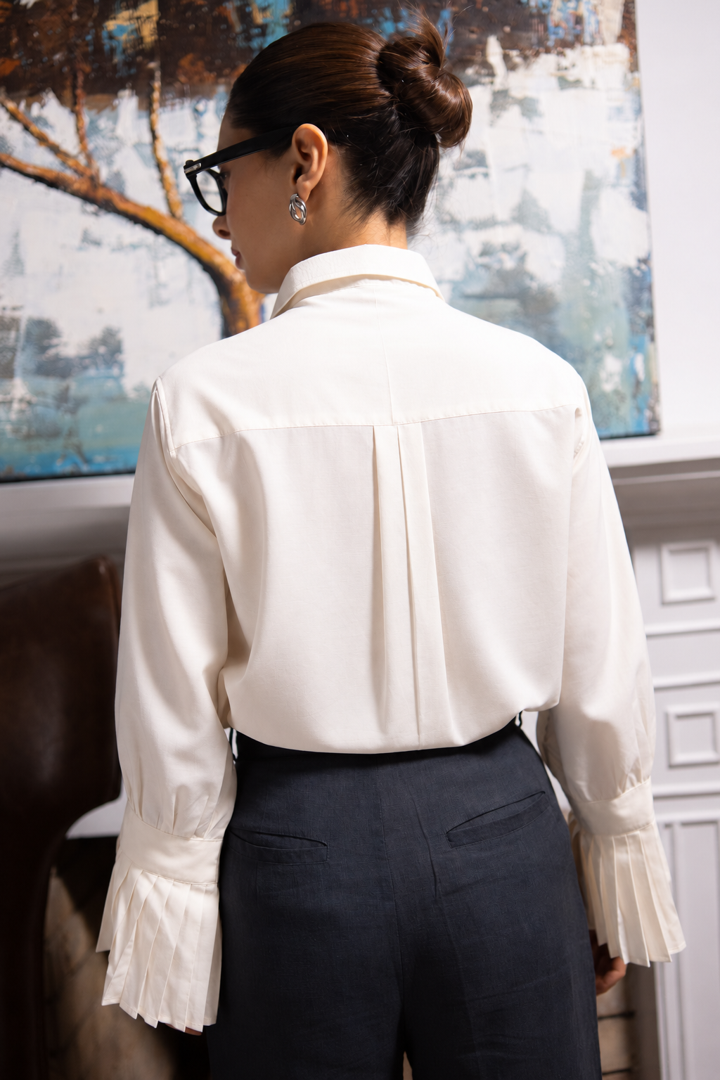 Poise Pleated-Sleeve Shirt