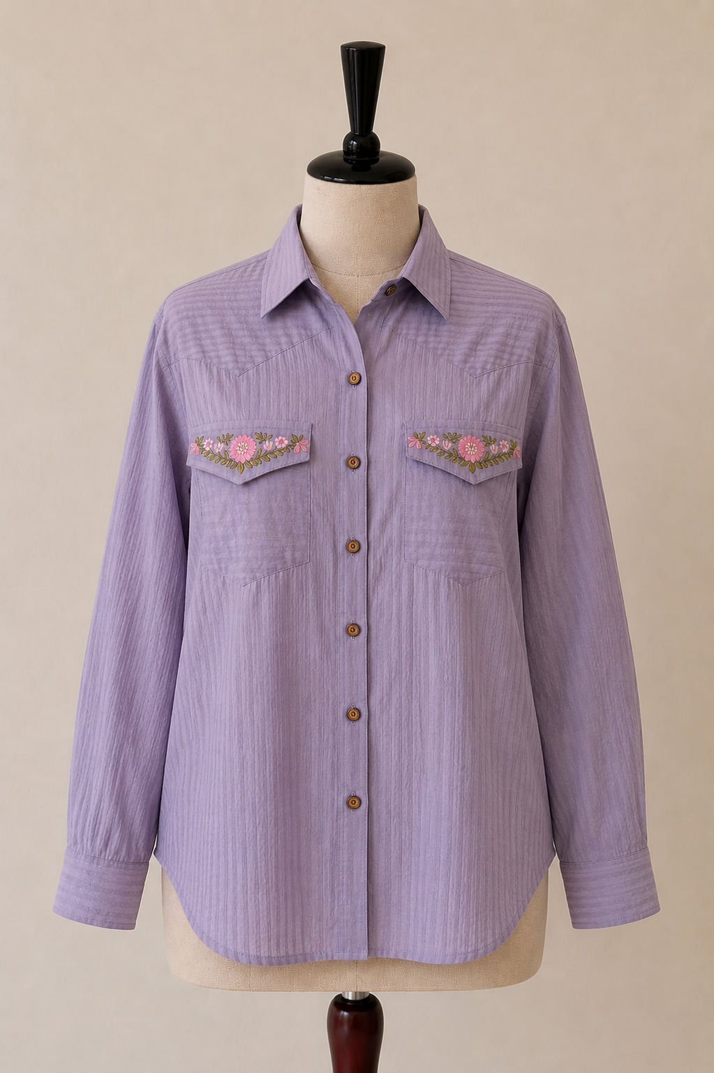 Lilac Embroidered Shirt
