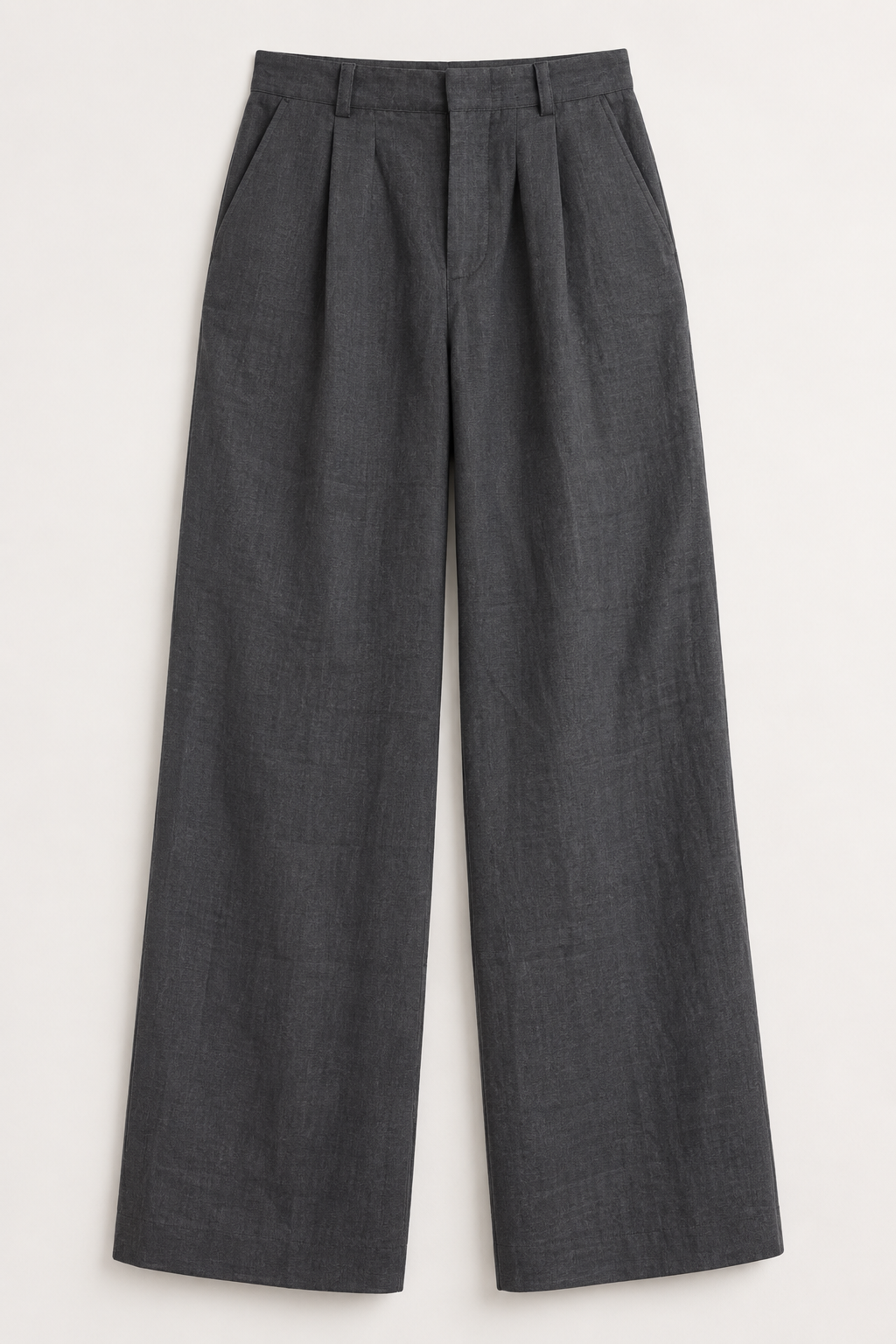 Pure Linen Dark Grey Elasticated Pants