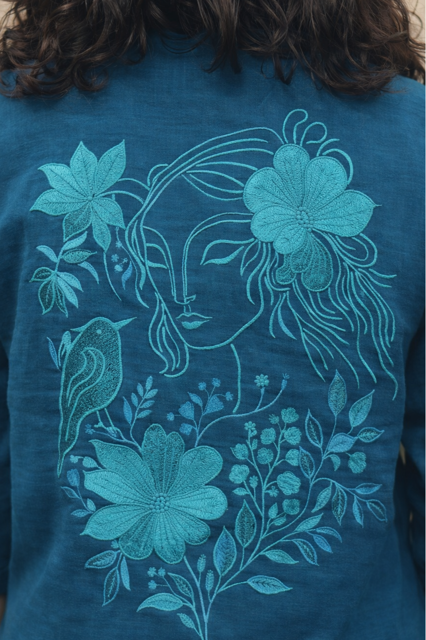 Ocean Muse Embroidered Kurta