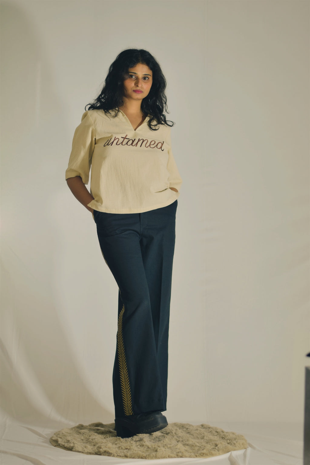 Golden Trail Black High-Rise Trousers