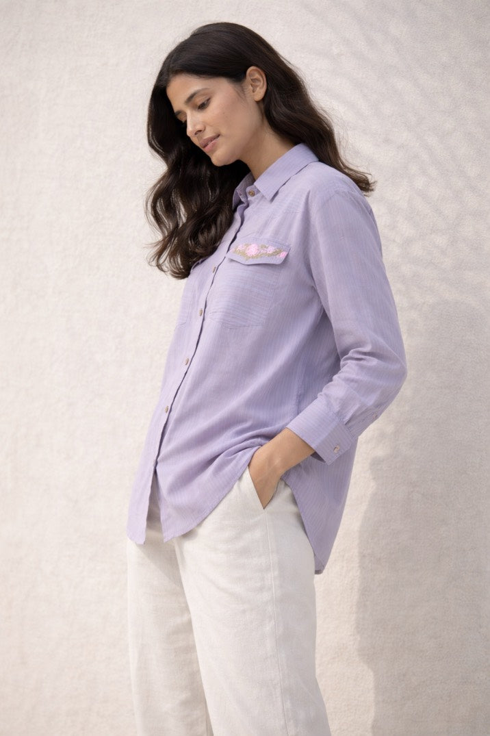 Lilac Embroidered Shirt