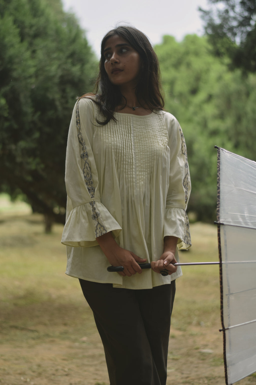 Nazaara Embroidered Sleeve Top