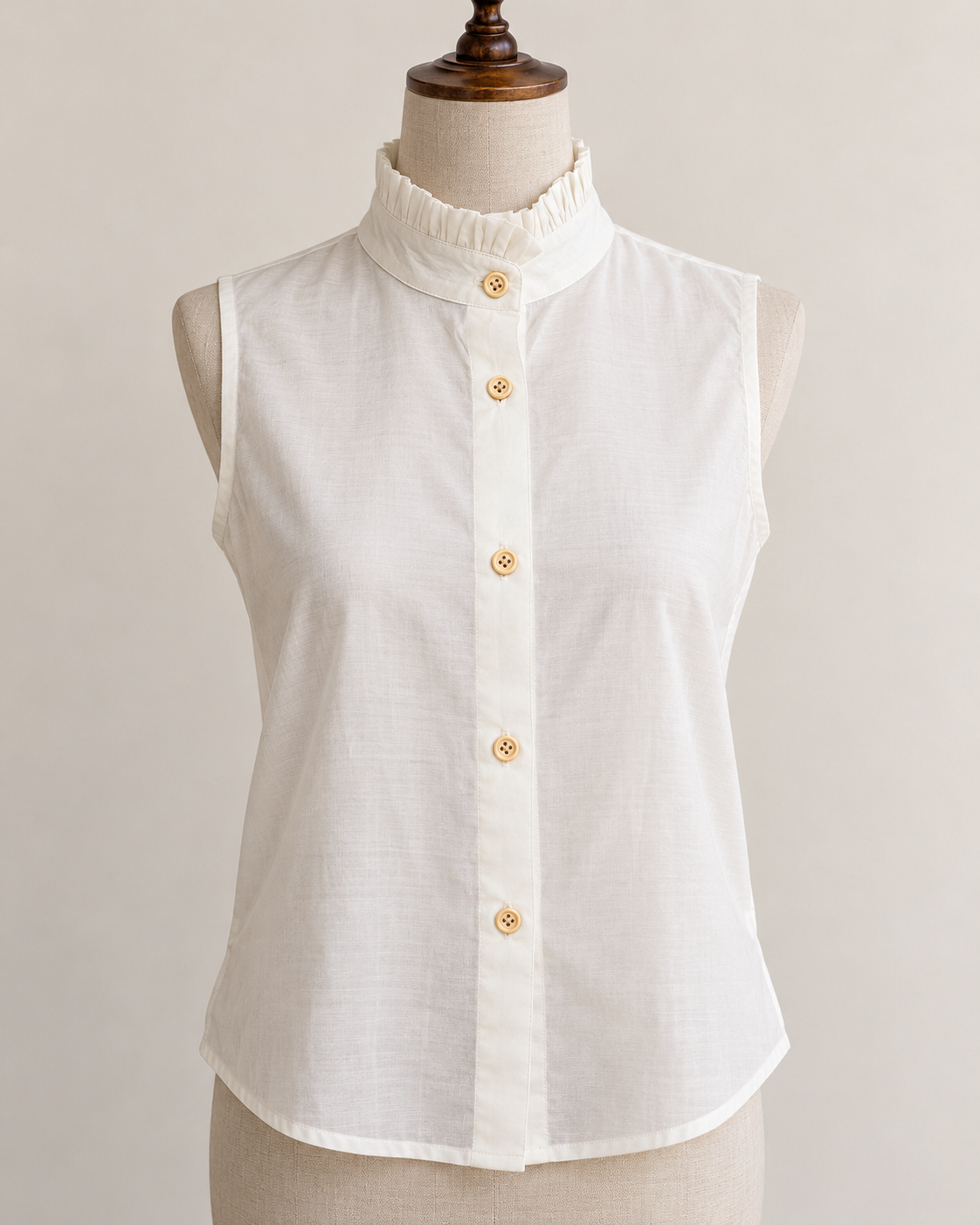 Sleeveless Chanderi Silk Shirt