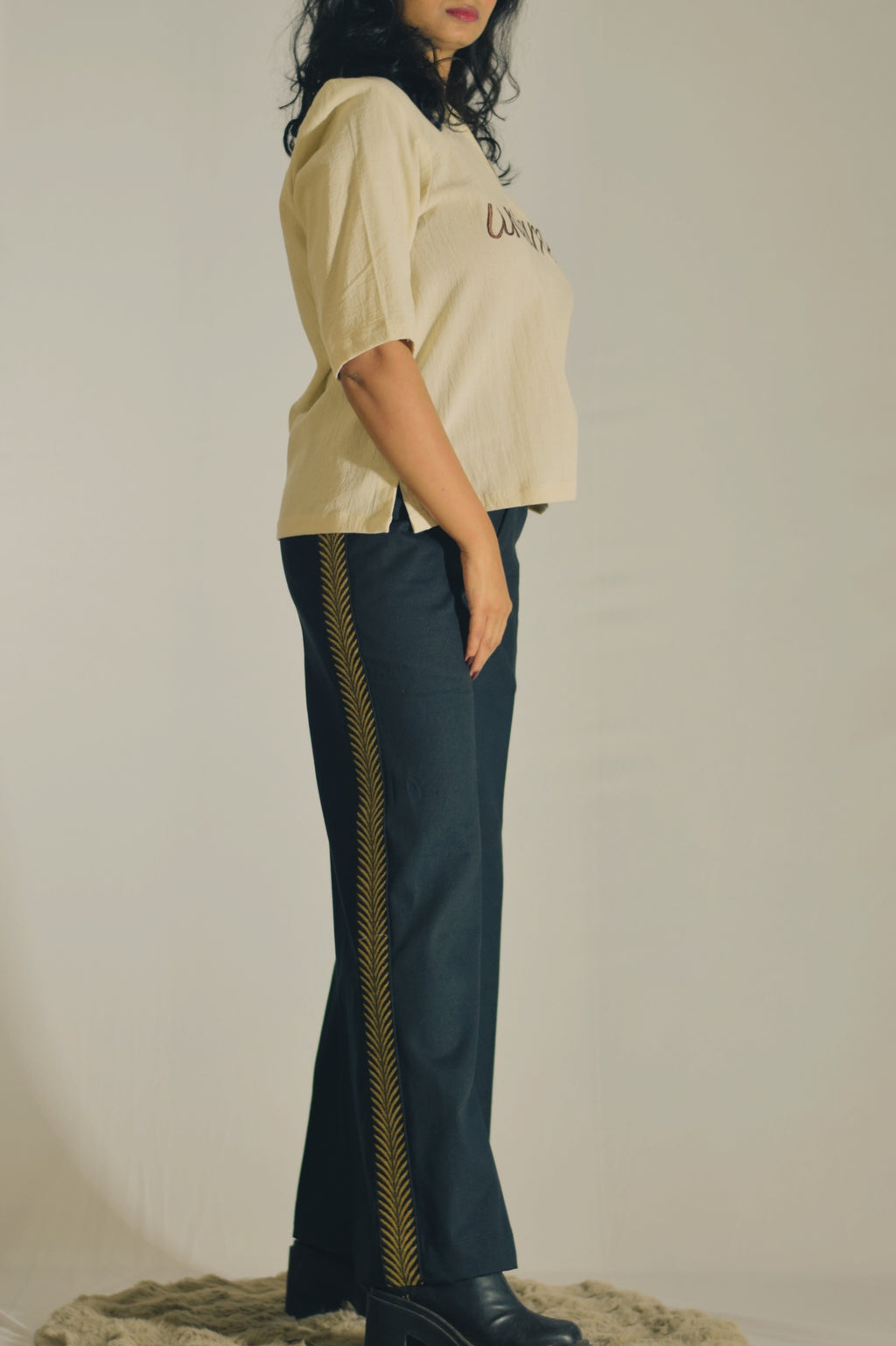 Golden Trail Black High-Rise Trousers