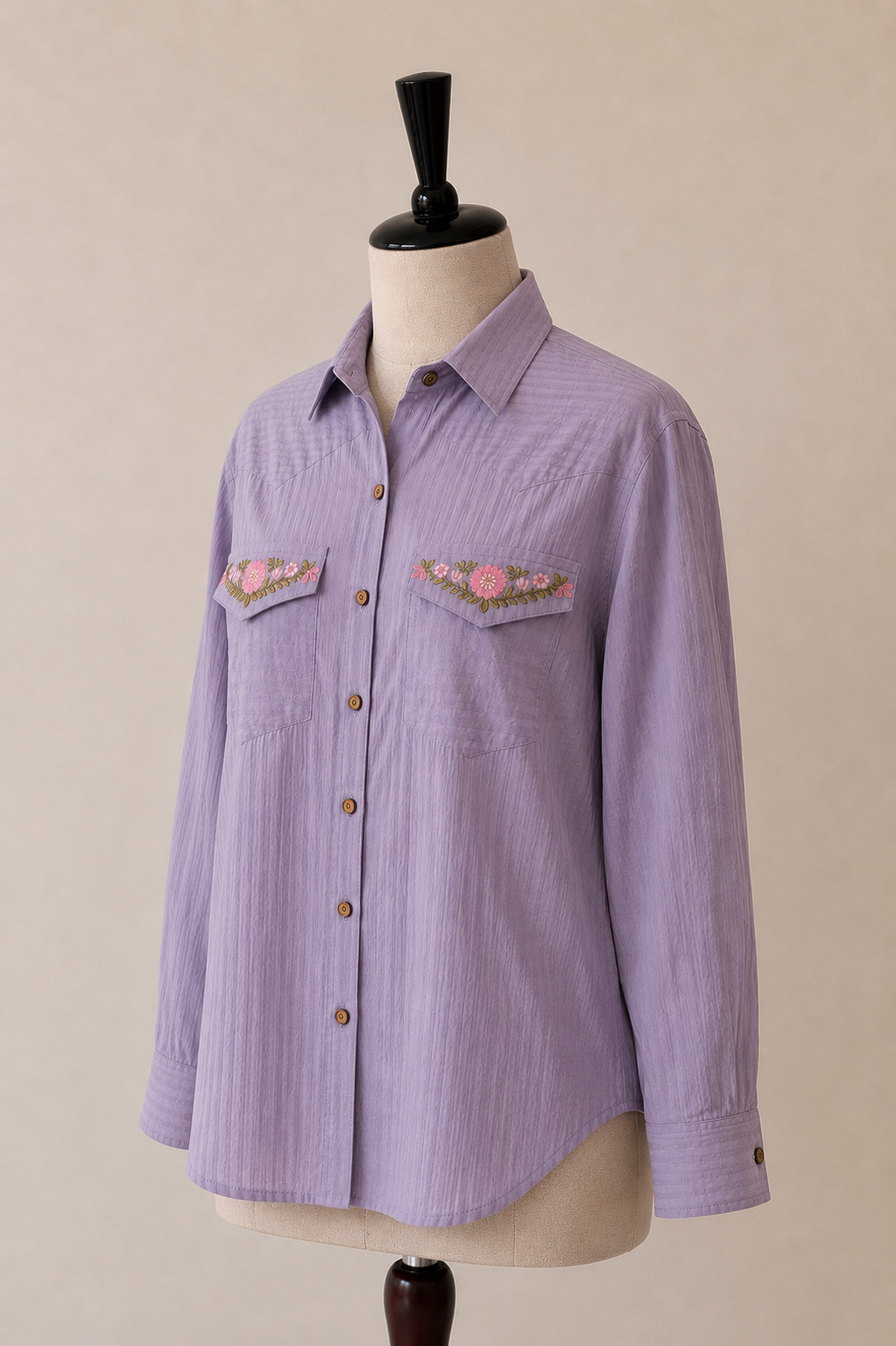 Lilac Embroidered Shirt