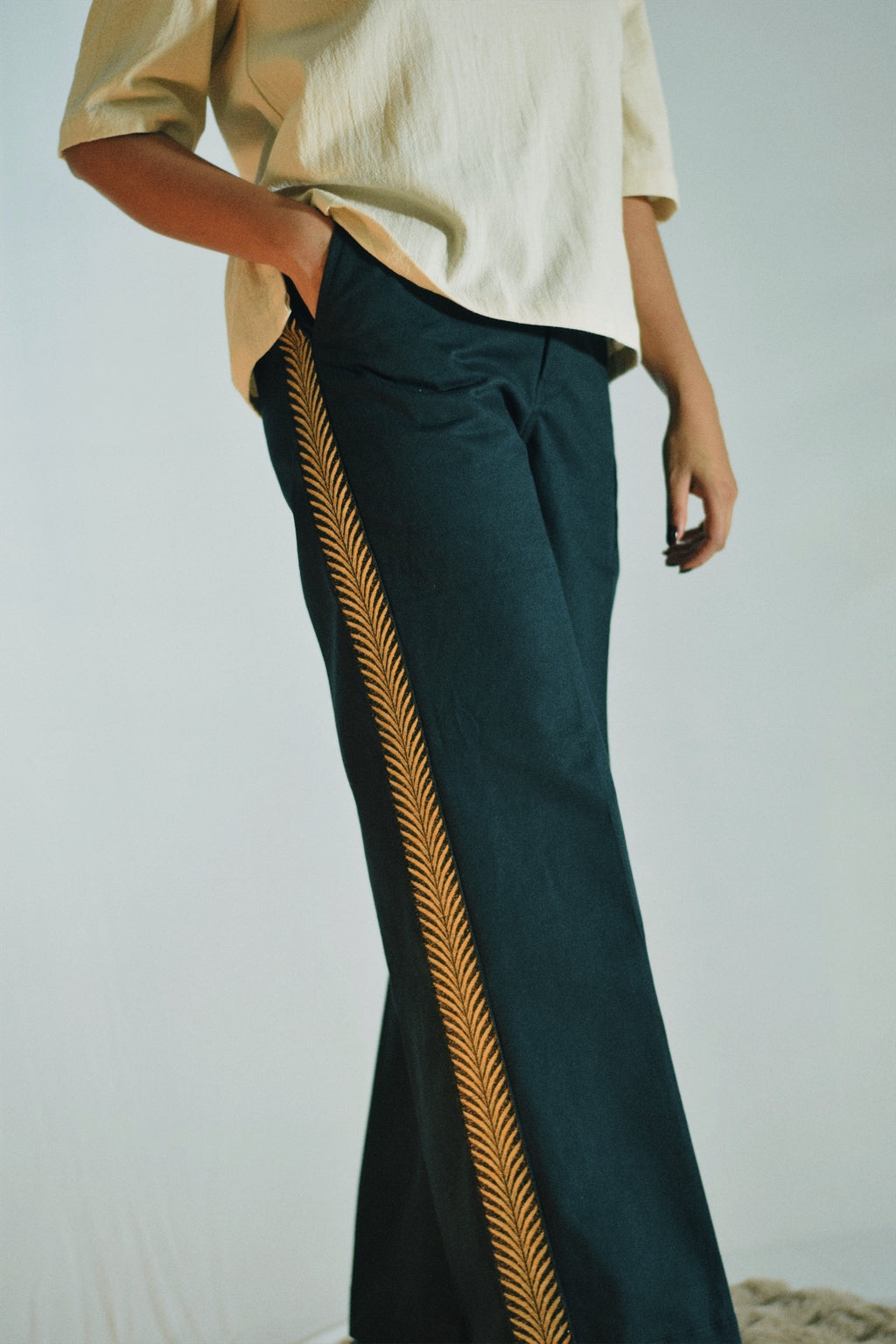 Golden Trail Black High-Rise Trousers