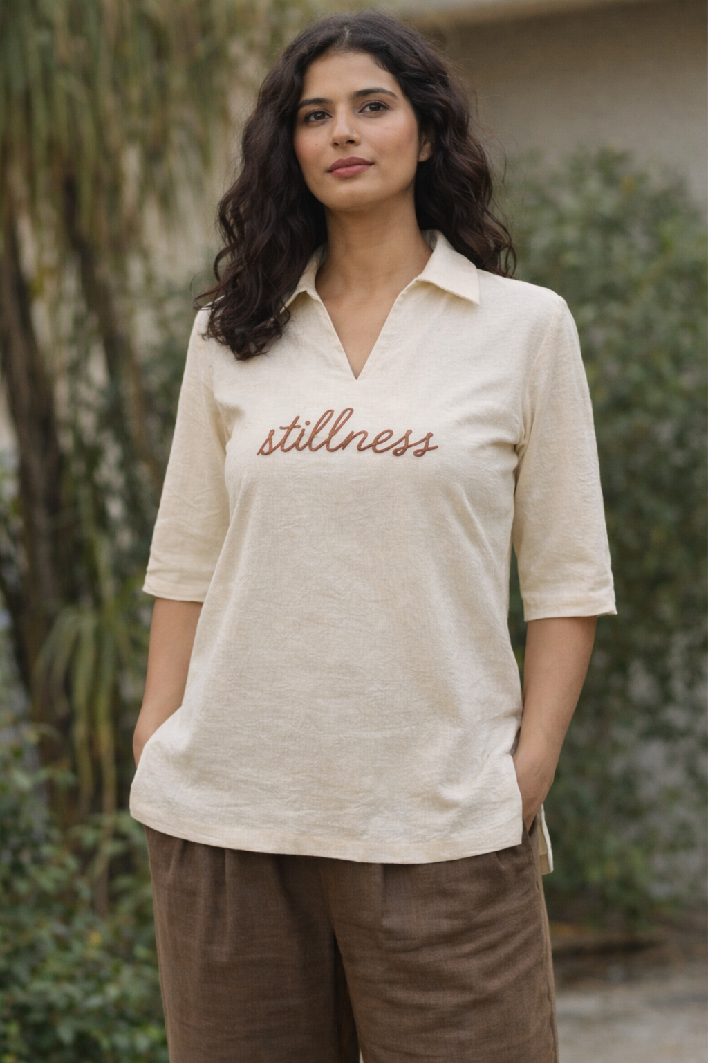 Stillness Embroidered Short Kurta