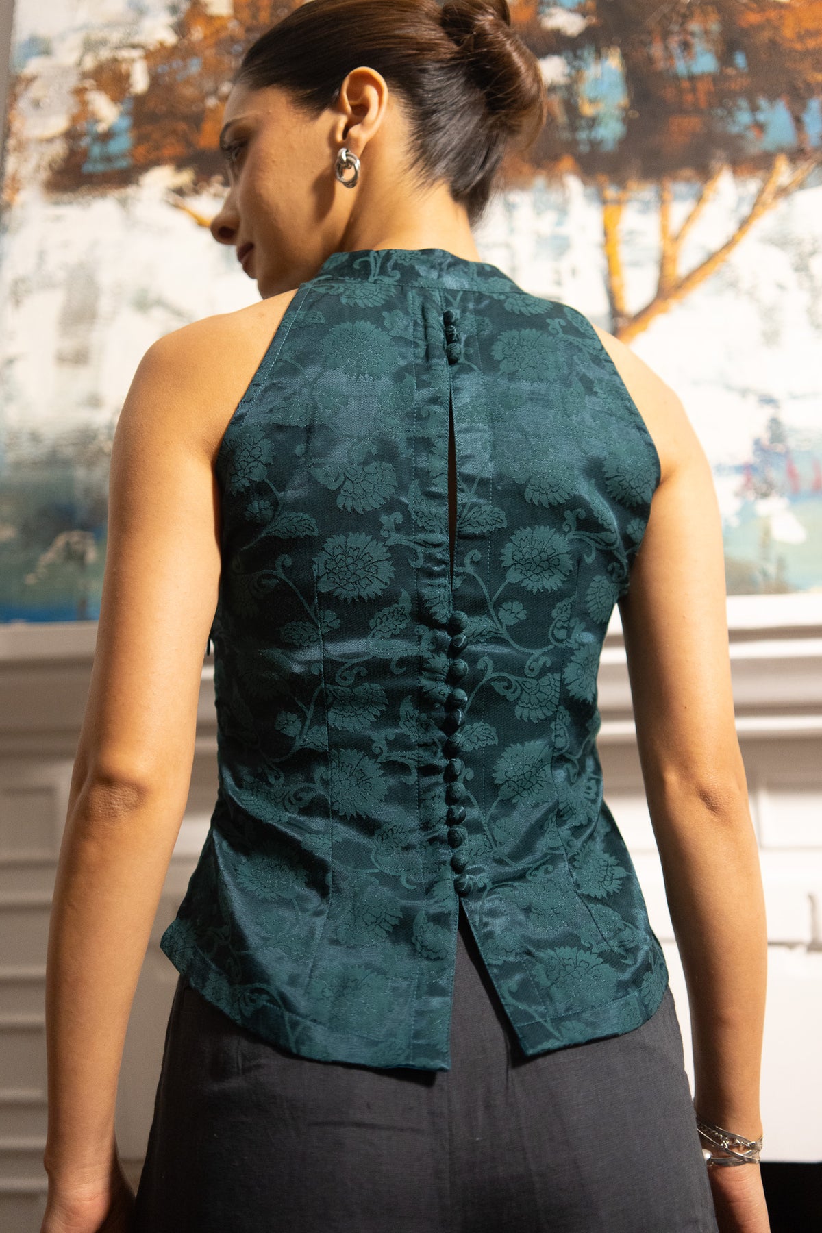 Celine Button Back Top