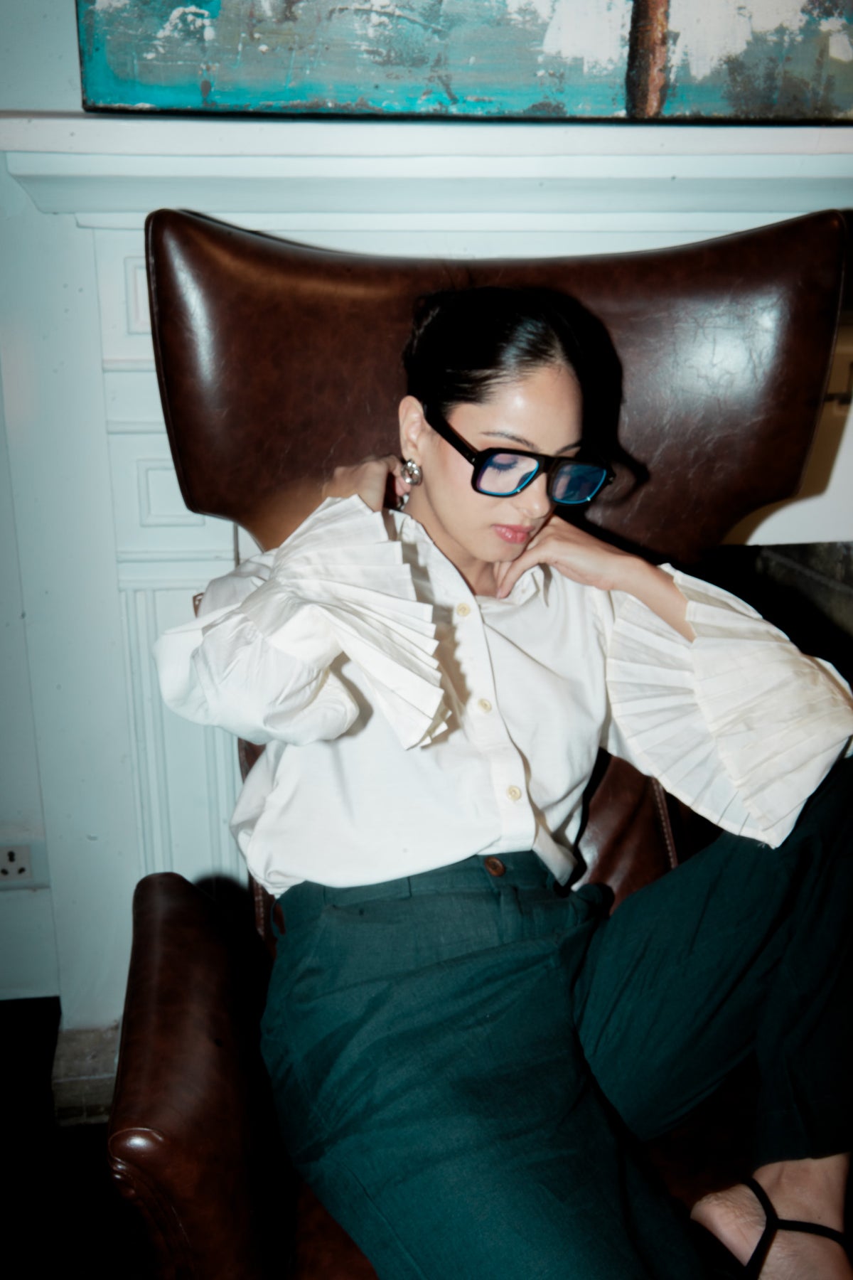 Poise Pleated-Sleeve Shirt