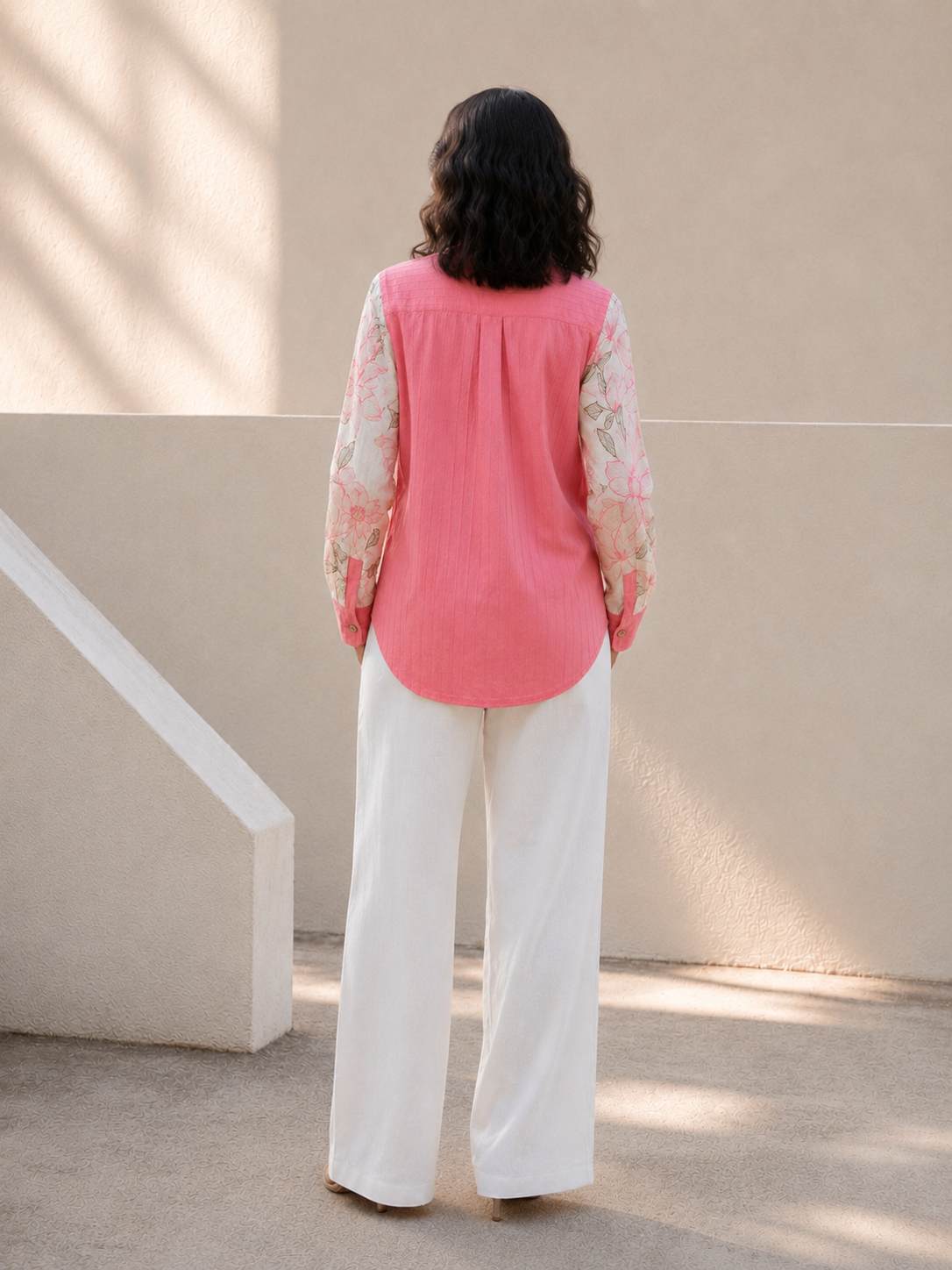 Blush Magnolia Embroidered Shirt