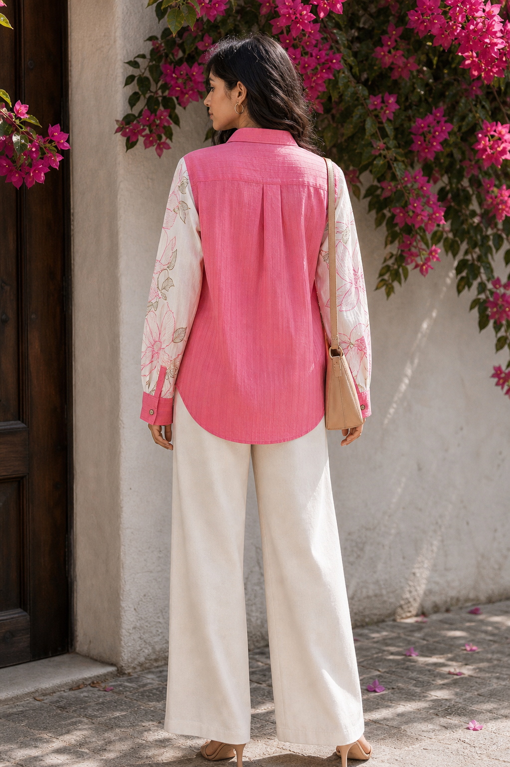 Blush Magnolia Embroidered Shirt