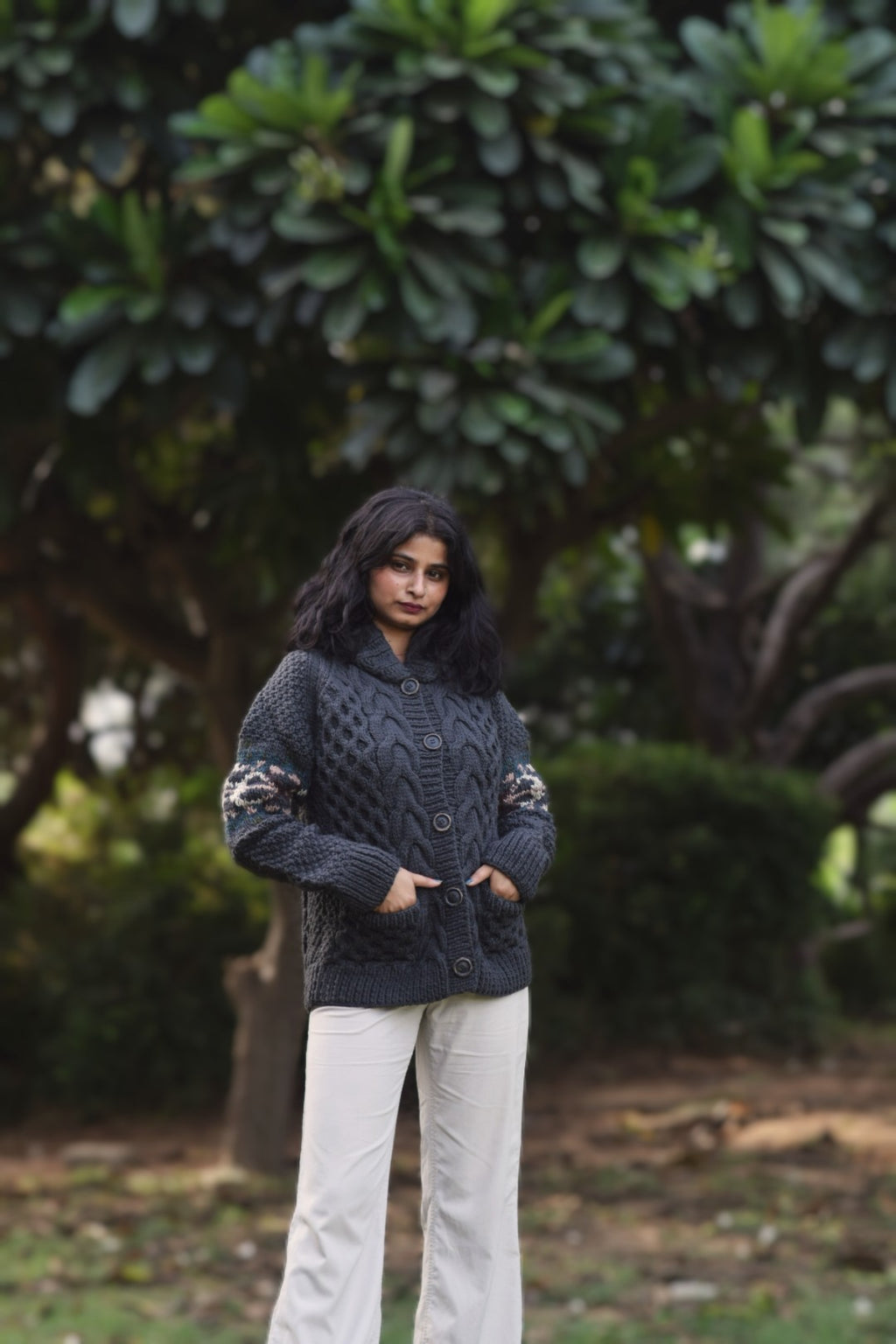 Grey Pure Merino Bliss Handknitted Sweater