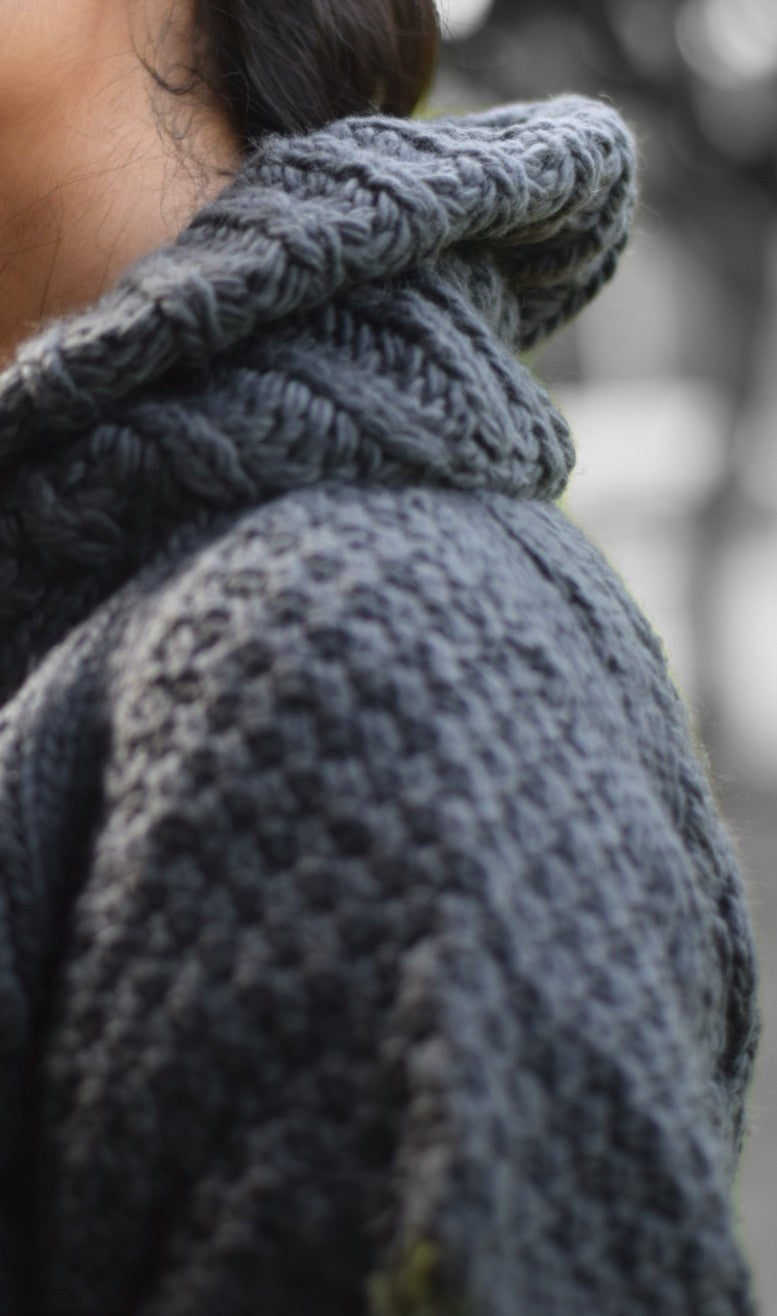 Grey Pure Merino Bliss Handknitted Sweater