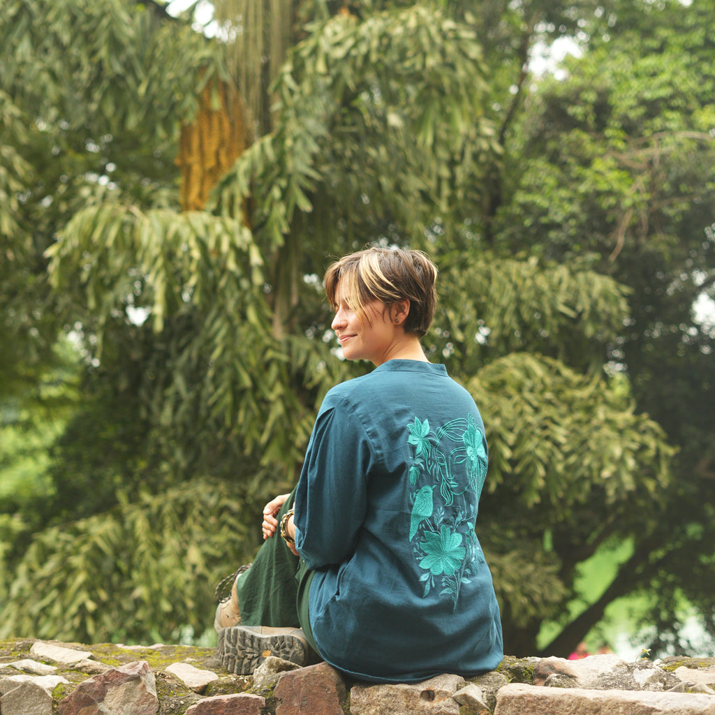 Ocean Muse Embroidered Kurta