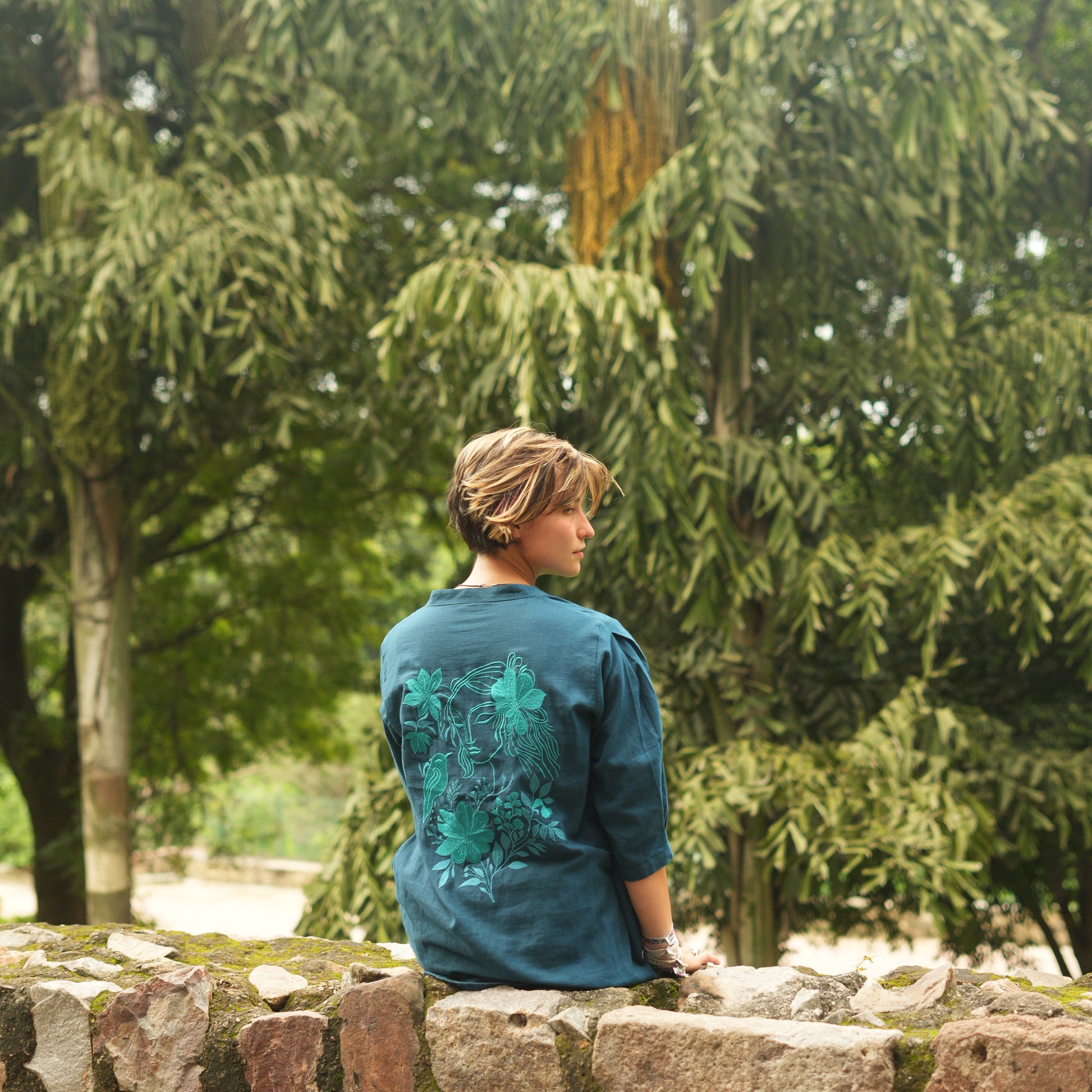 Ocean Muse Embroidered Kurta