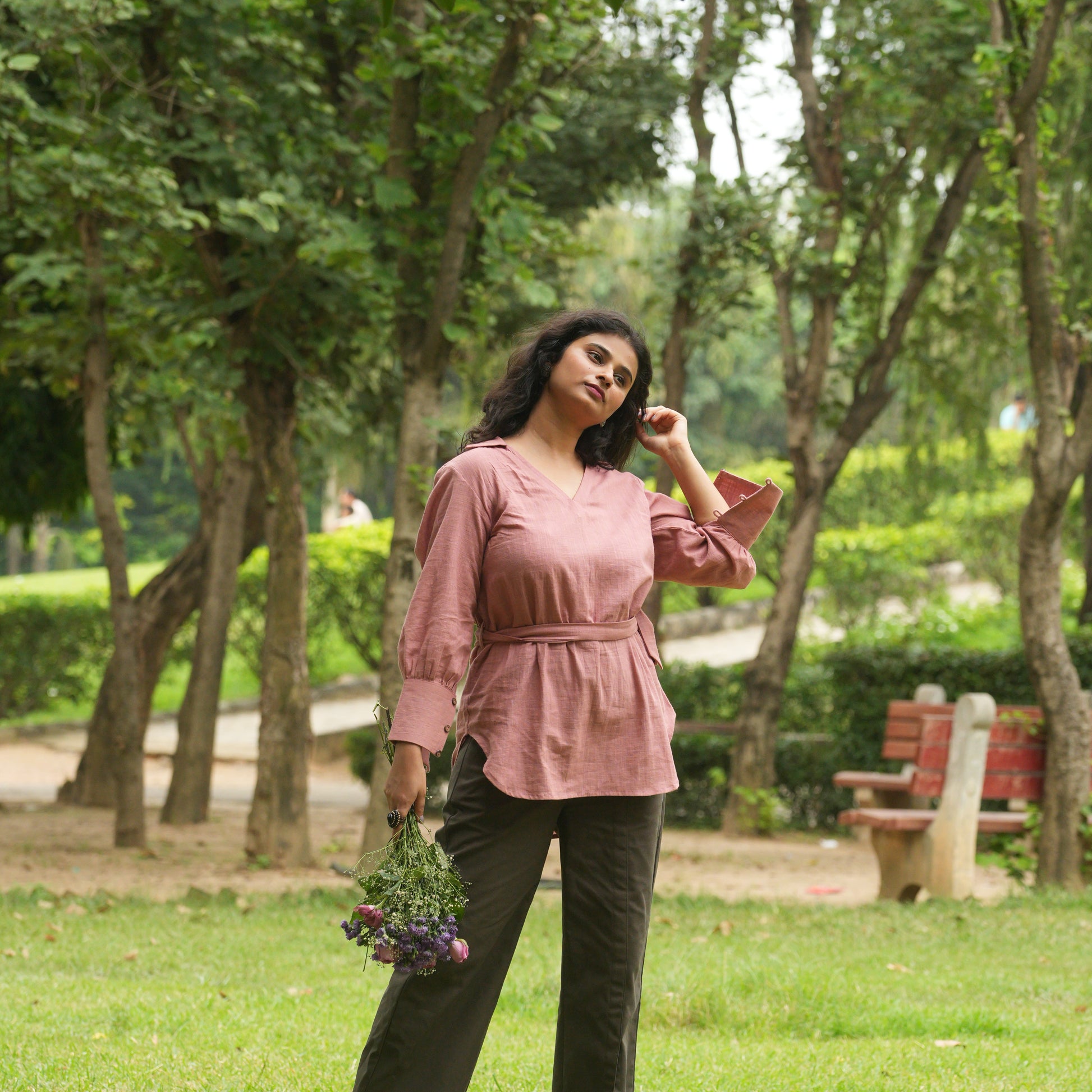 Dusty Rose Wrap Kurta