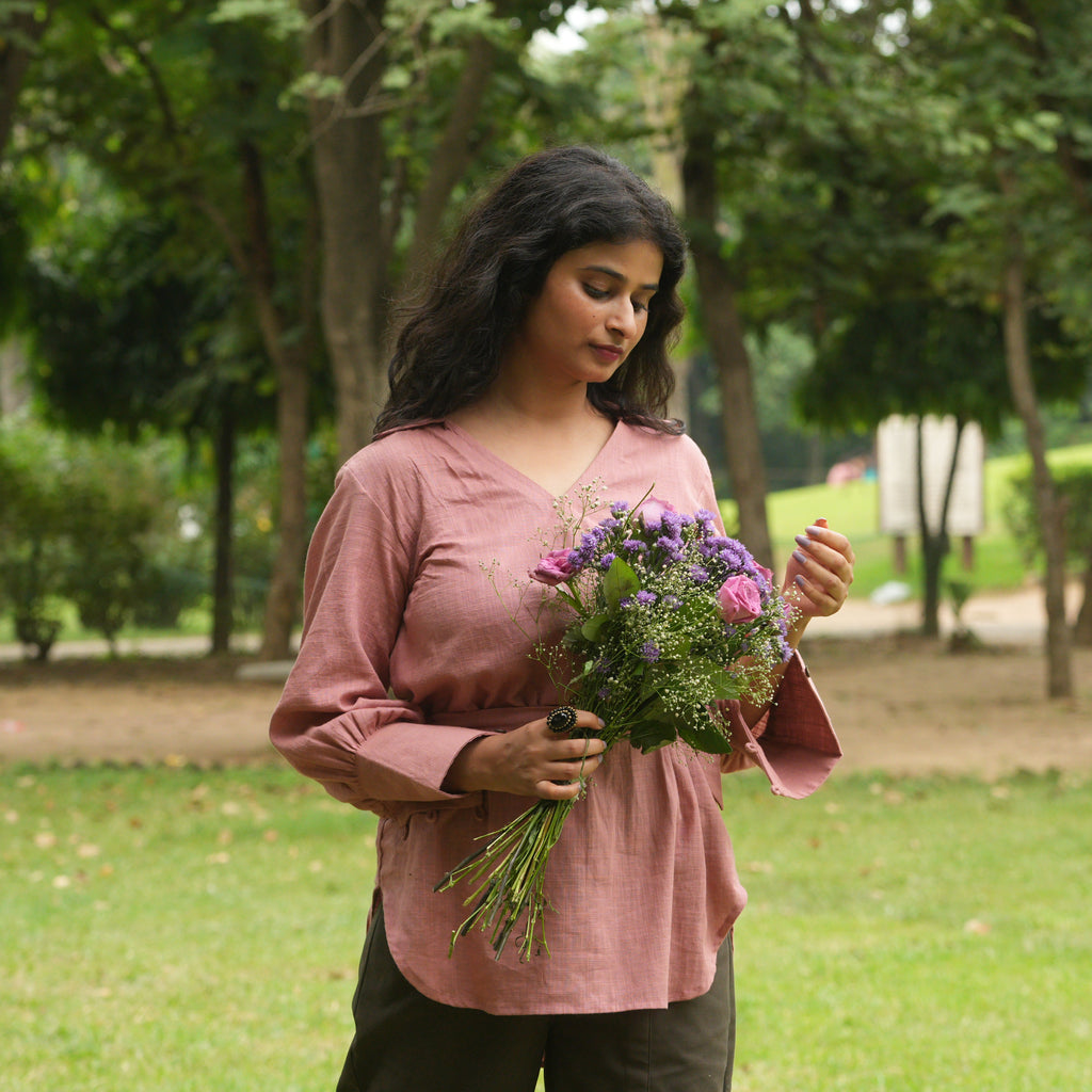 Dusty Rose Wrap Kurta
