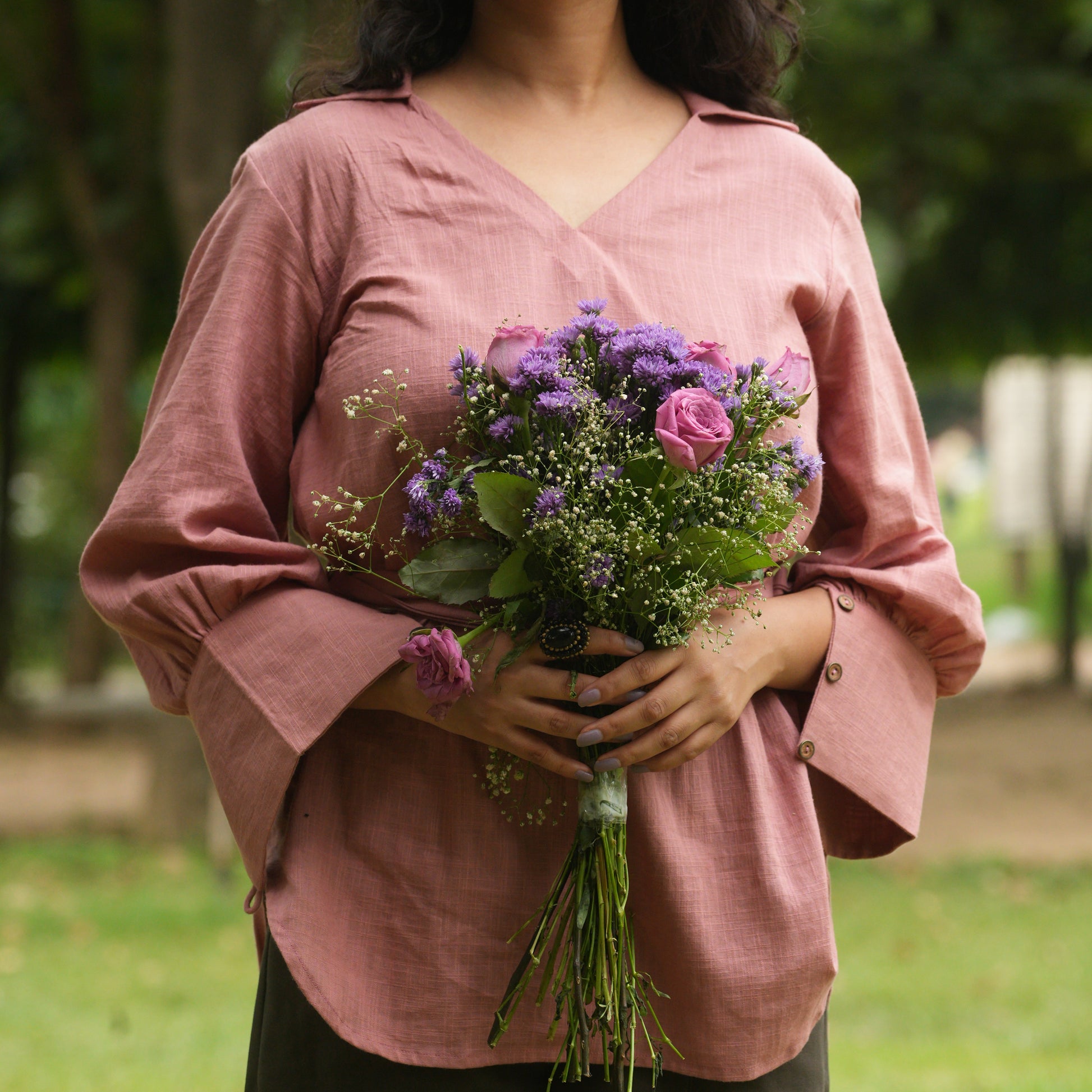 Dusty Rose Wrap Kurta