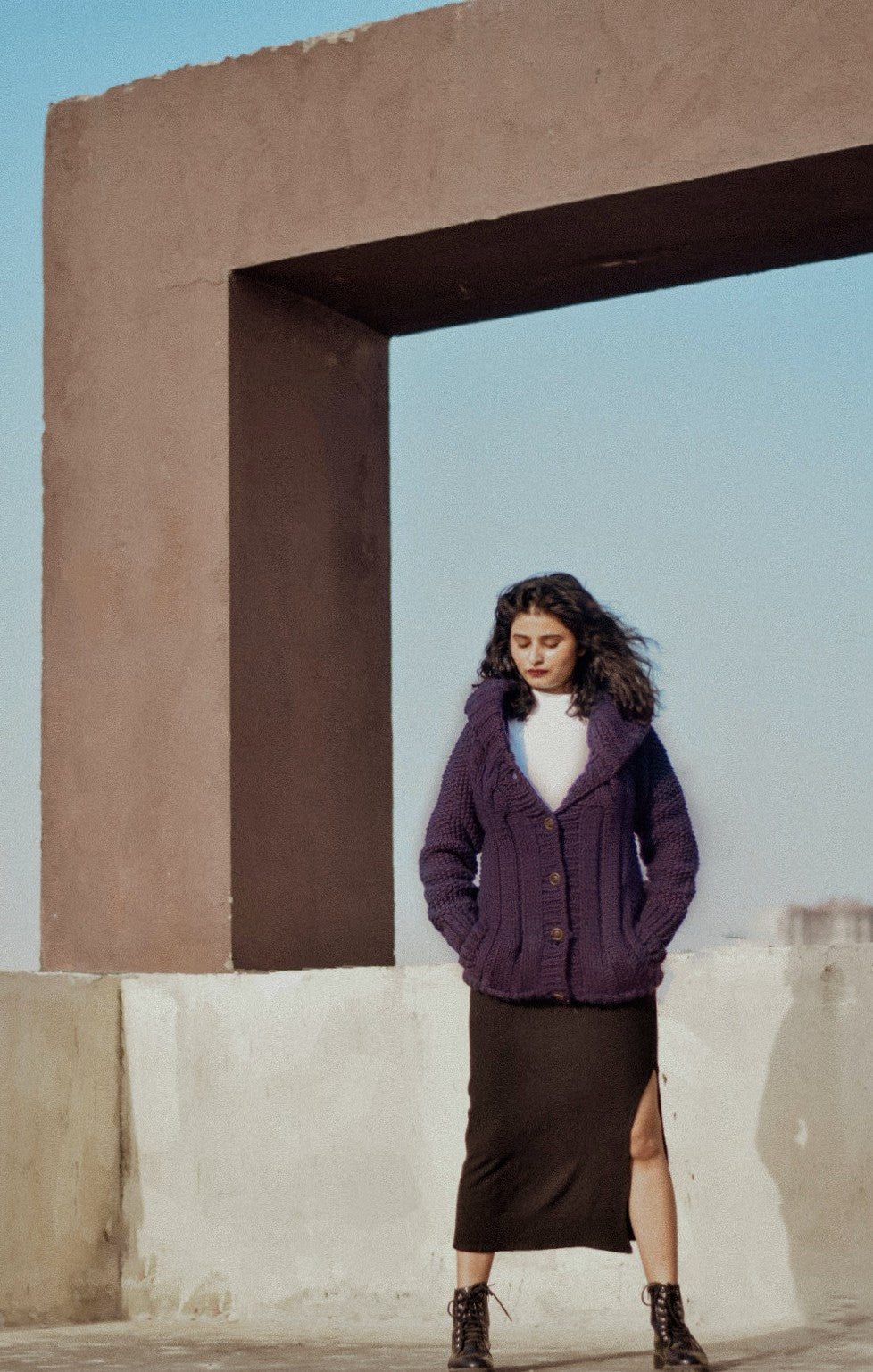 Mountain Magic: The Blue Merino Hand Knitted Sweater