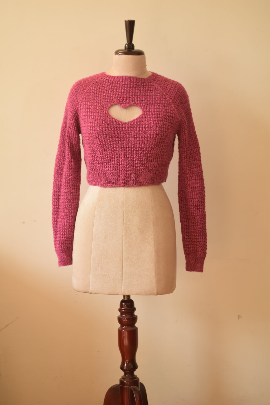 Pink Heart Handknitted Sweater