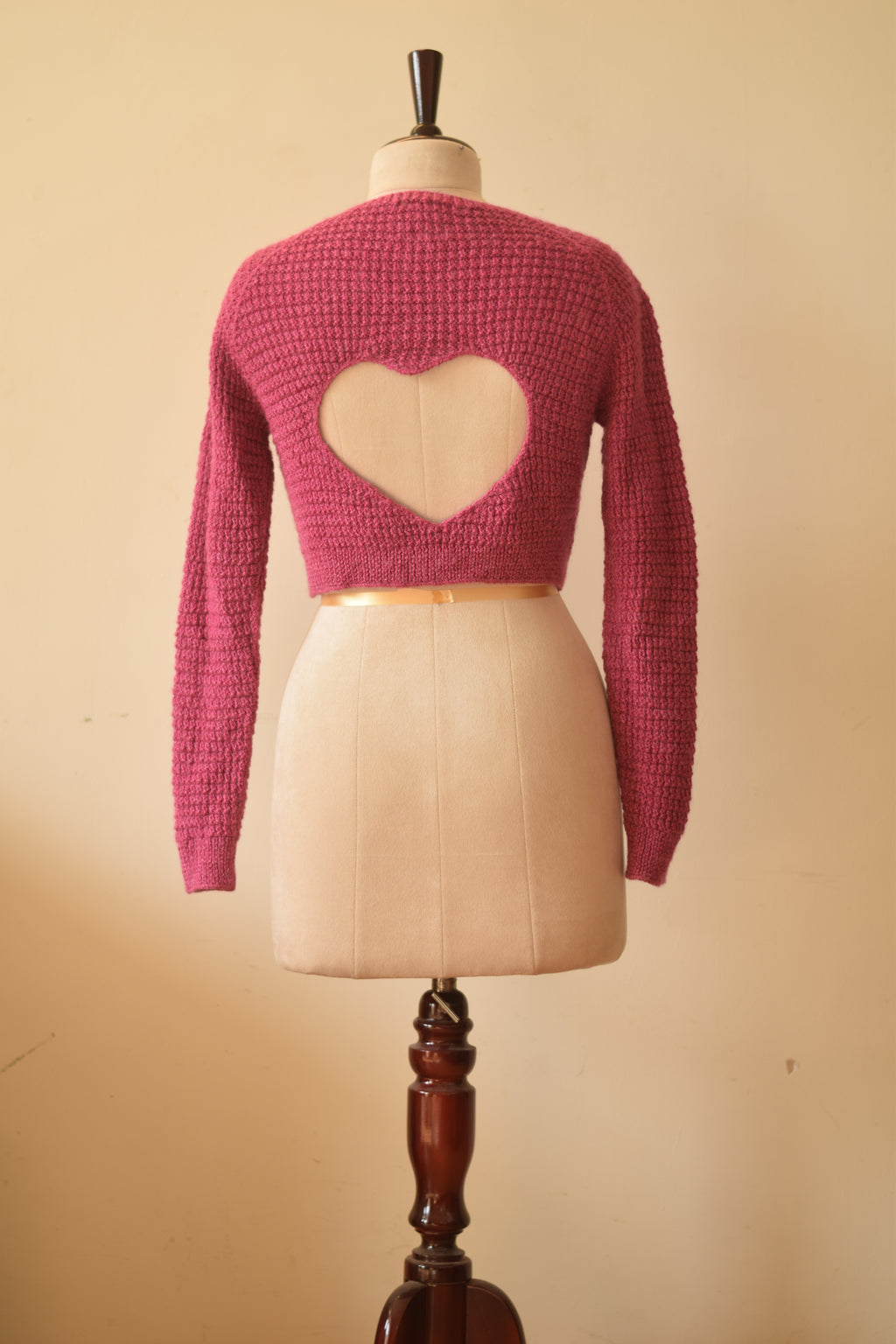 Pink Heart Handknitted Sweater