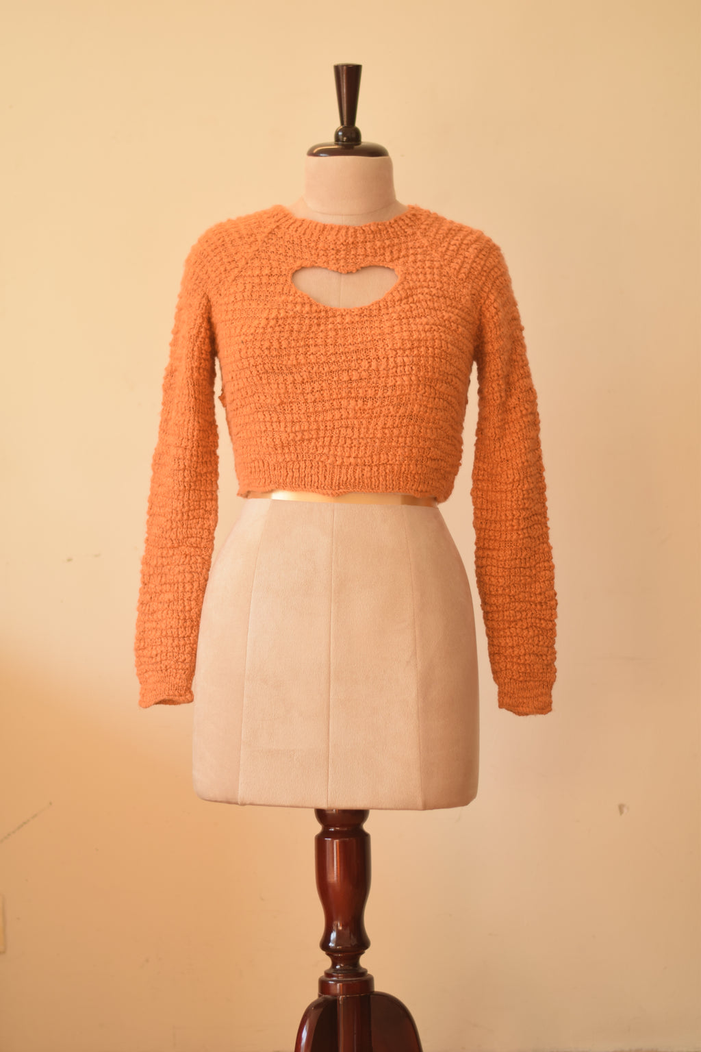 Pure wool Heart Cut Out Handknitted Sweater