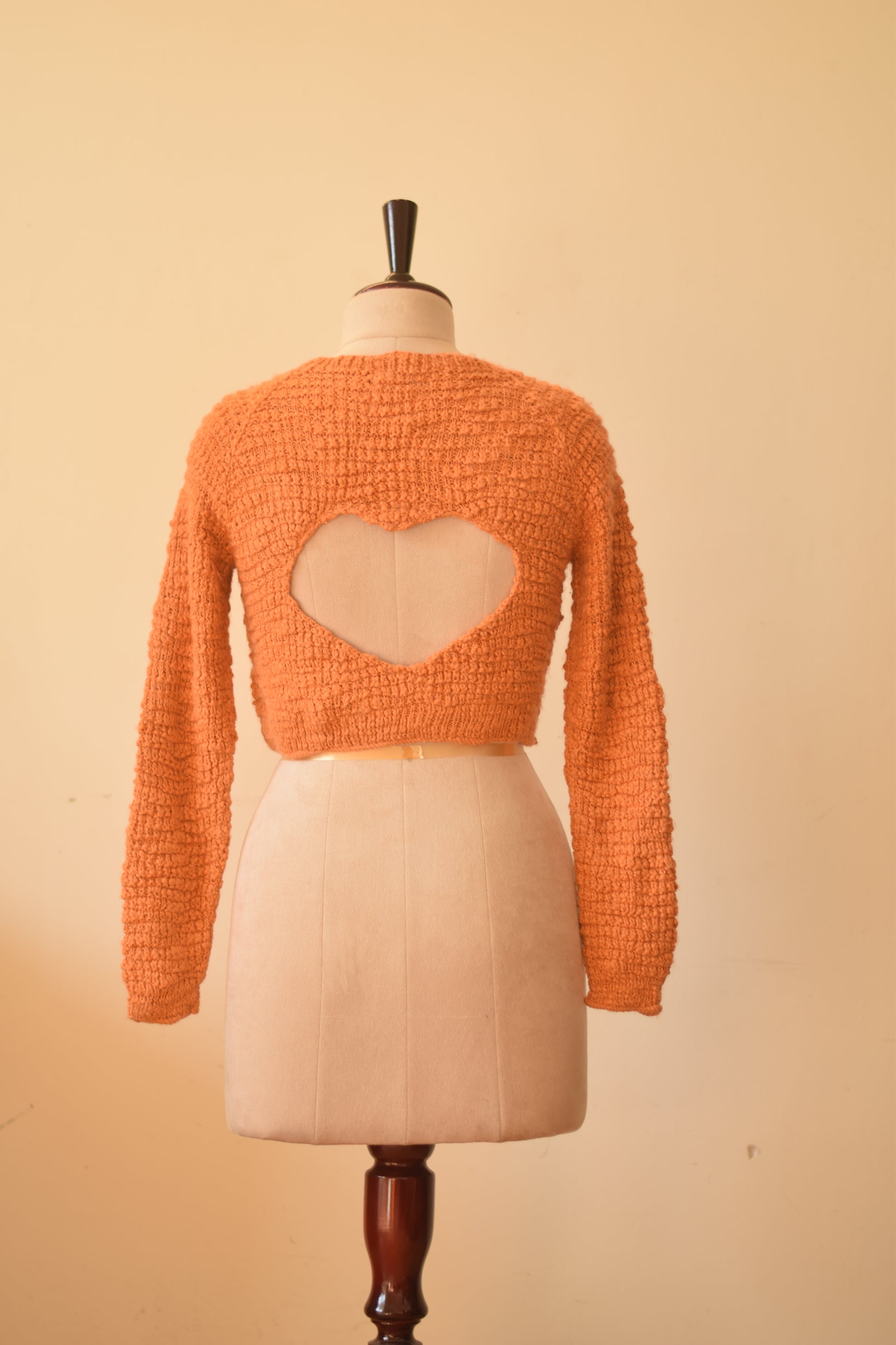 Pure wool Heart Cut Out Handknitted Sweater