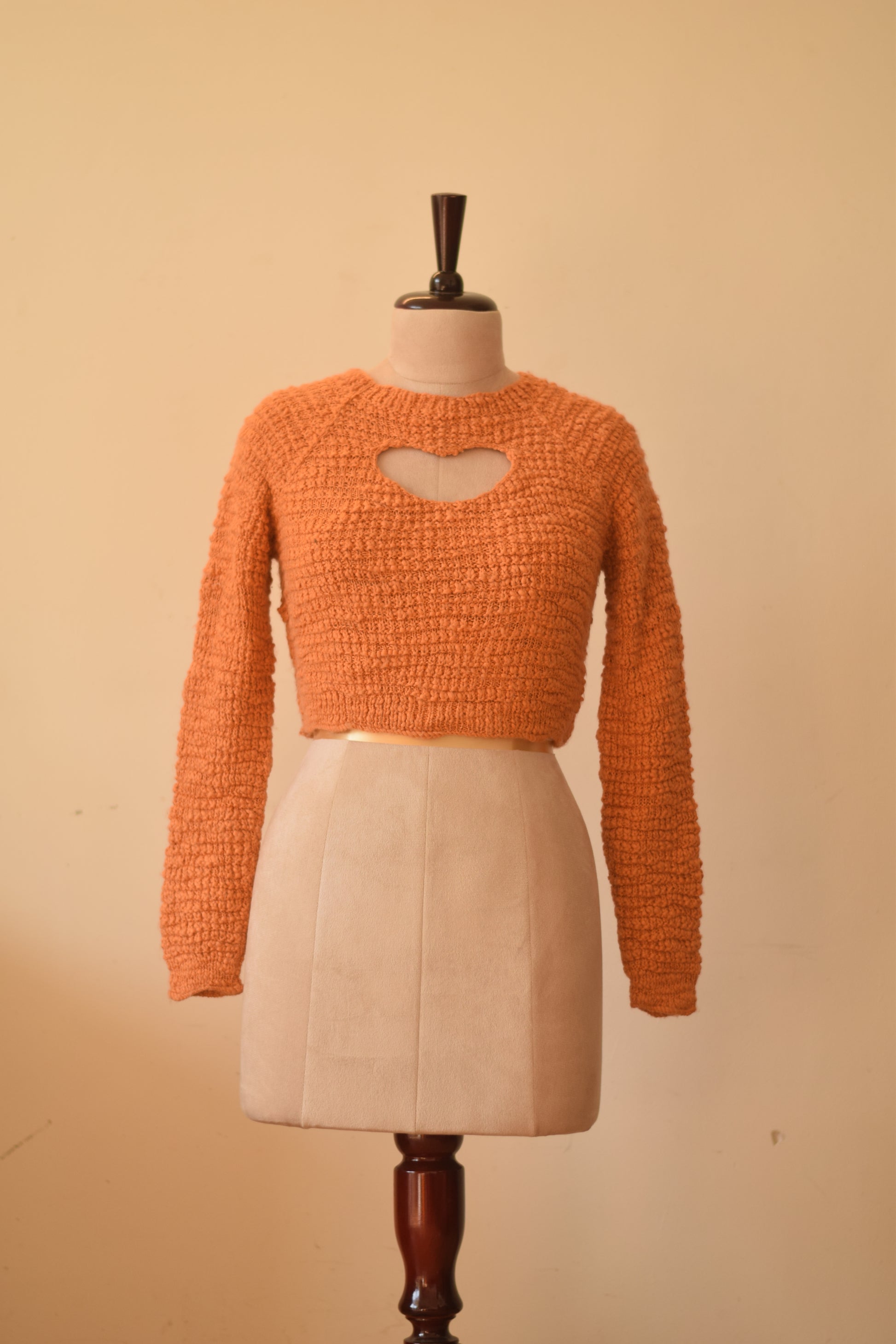Pure wool Heart Cut Out Handknitted Sweater