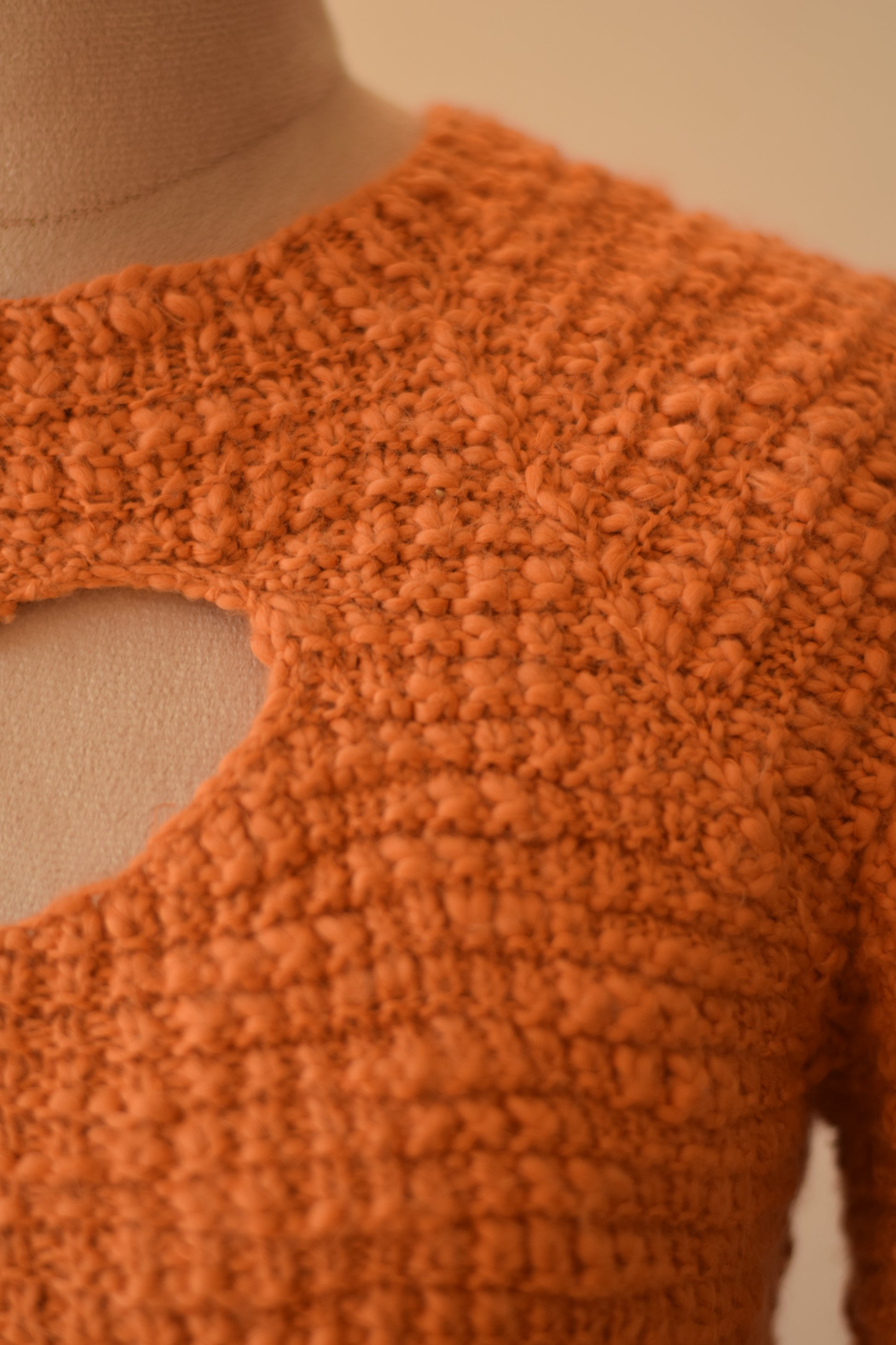 Pure wool Heart Cut Out Handknitted Sweater