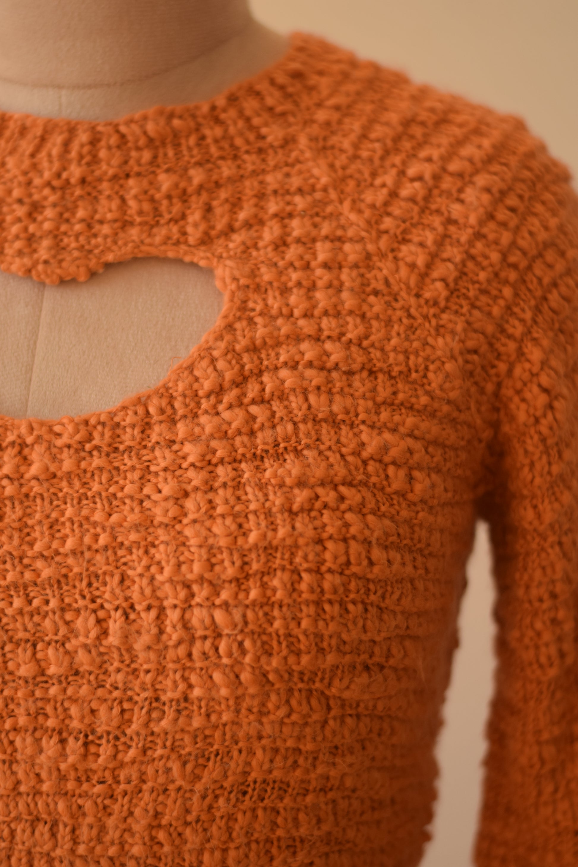Pure wool Heart Cut Out Handknitted Sweater