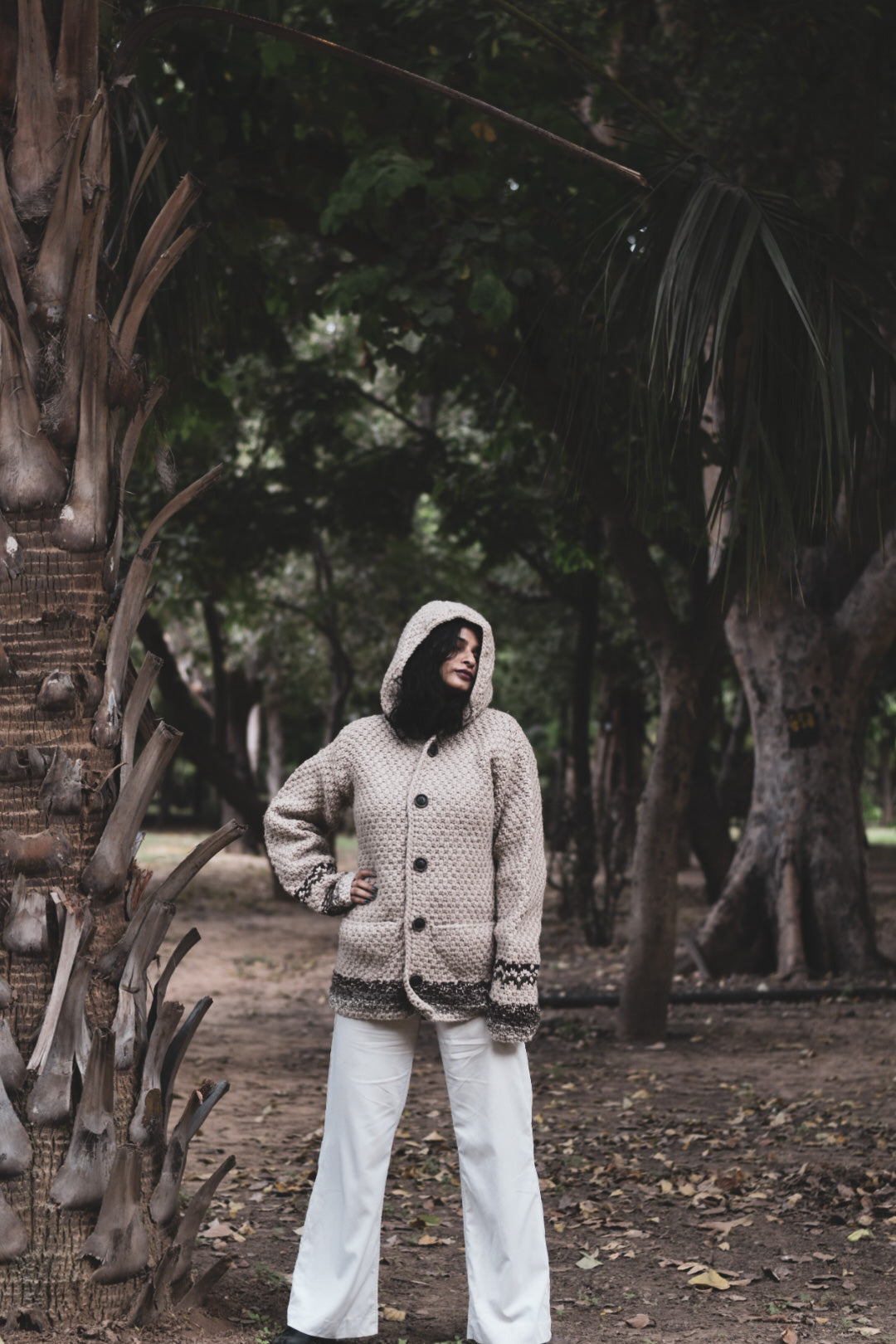 Pure Merino Wool Handknitted Hoodie Sweater