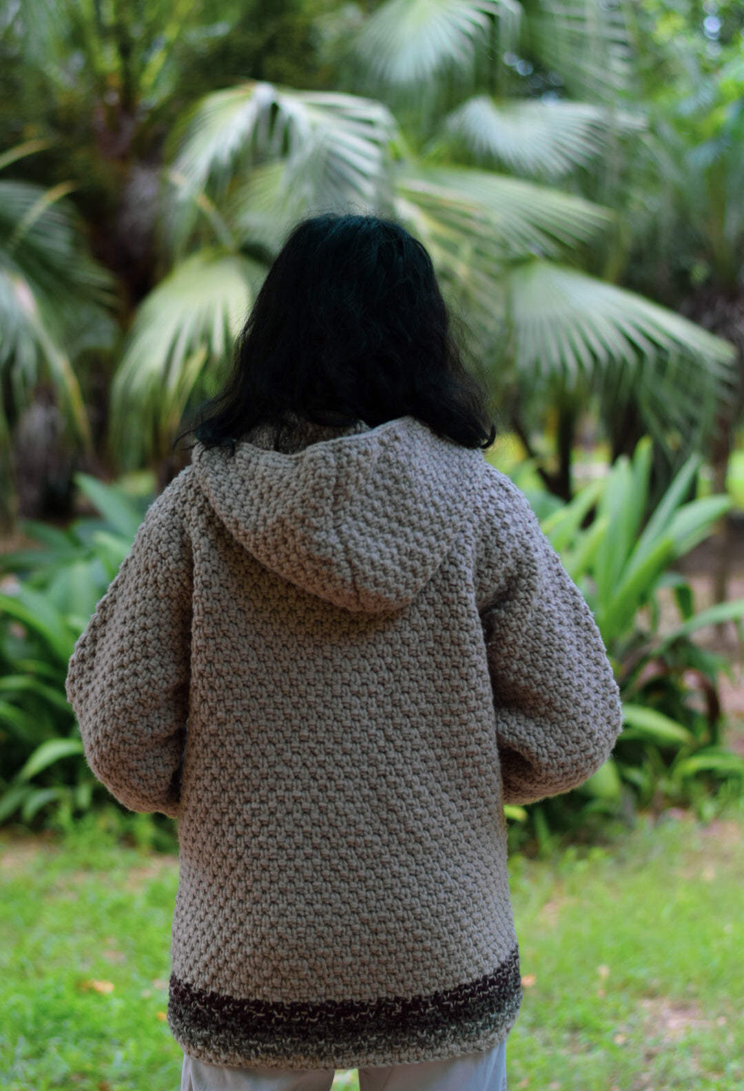 Pure Merino Wool Handknitted Hoodie Sweater