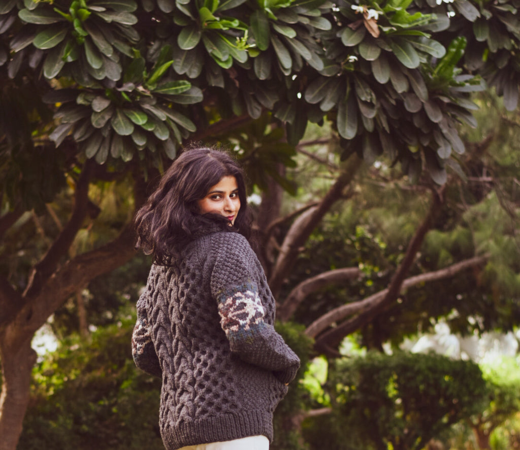 Grey Pure Merino Bliss Handknitted Sweater