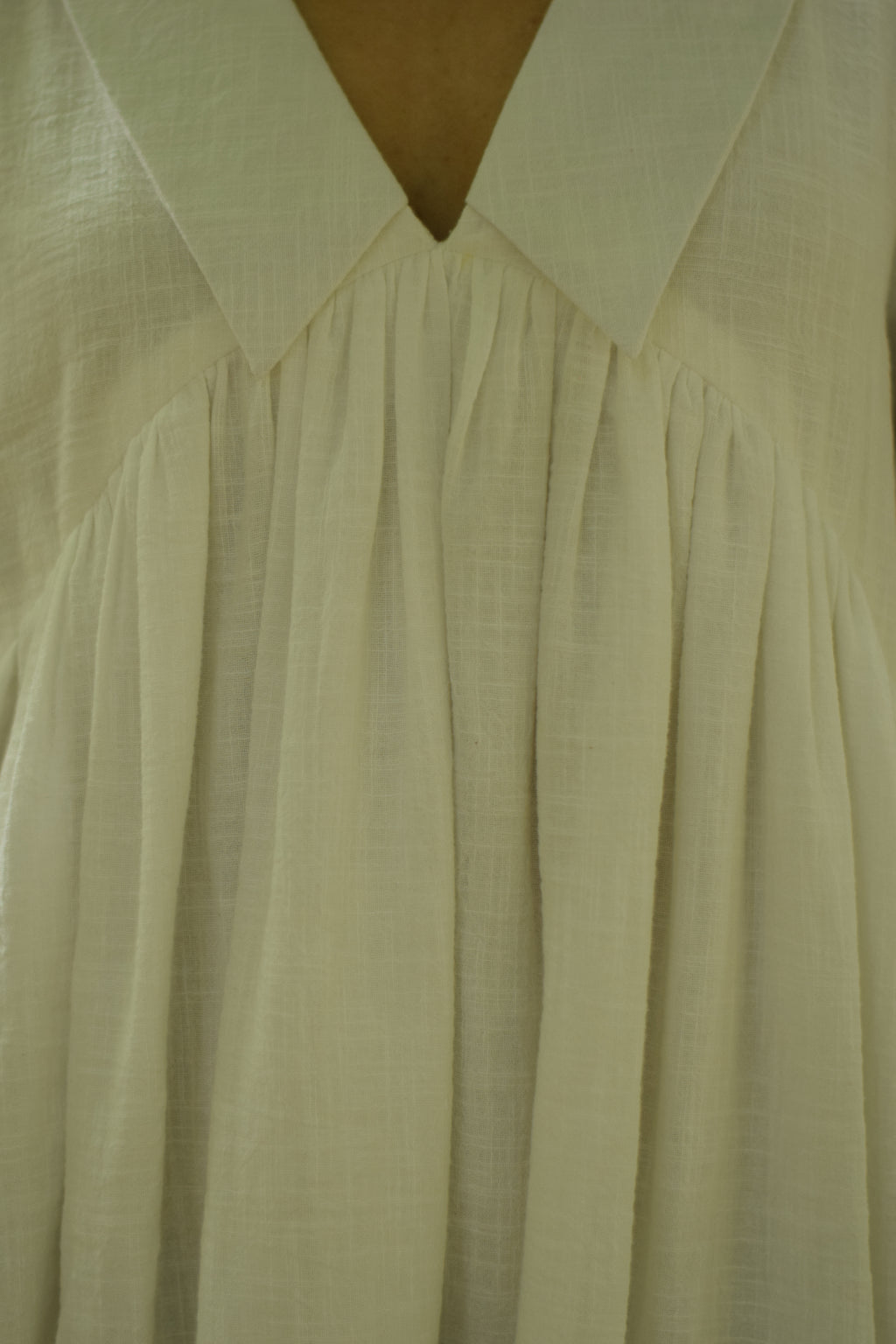 Bare Light White Cotton Linen Dress