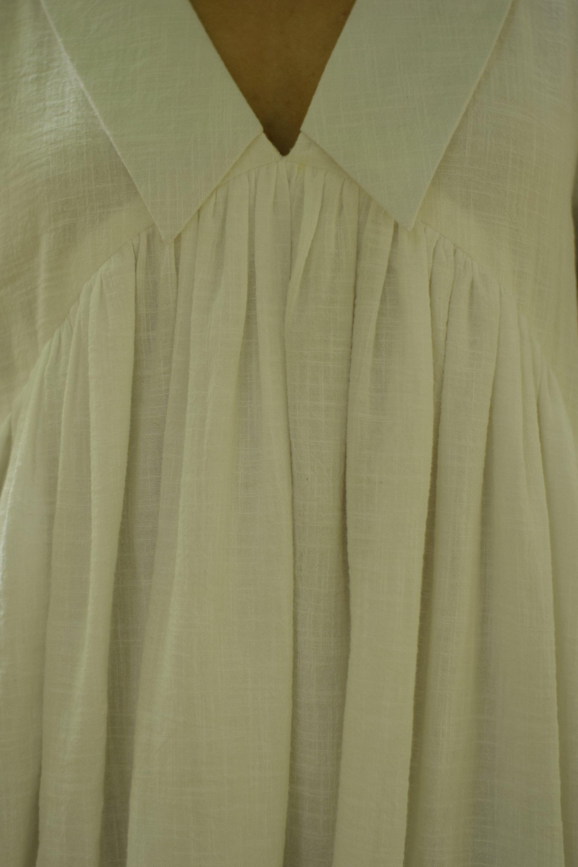 Bare Light White Cotton Linen Dress