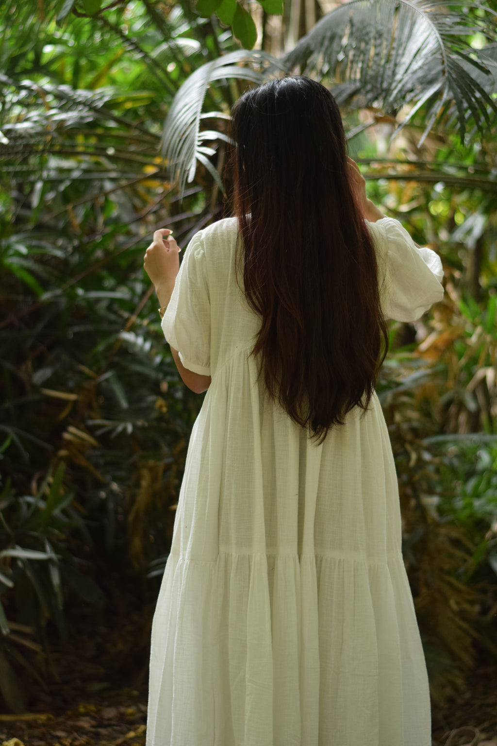 Bare Light White Cotton Linen Dress