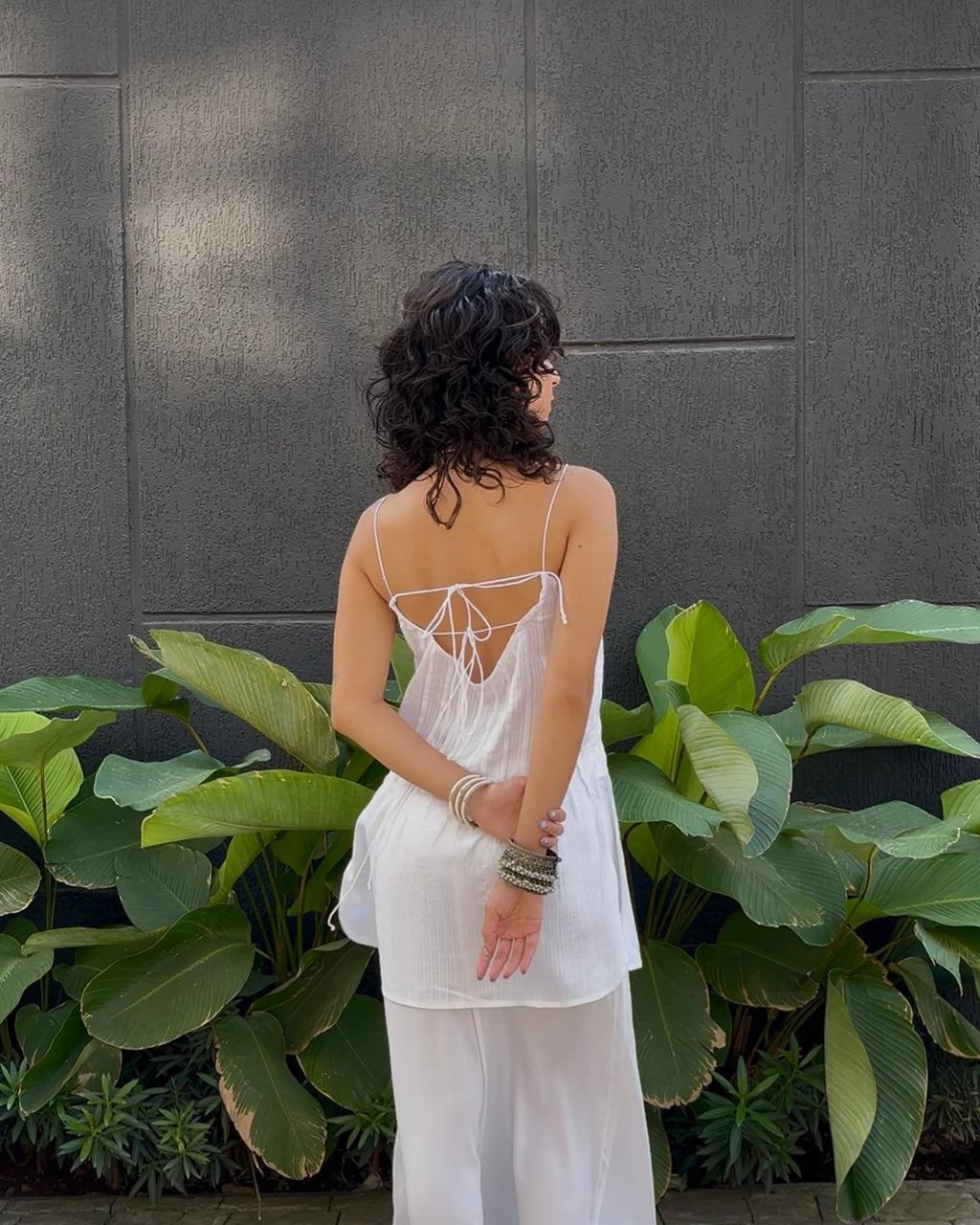 Riva Backless Tie-Up Cotton Seersucker Top 2.0