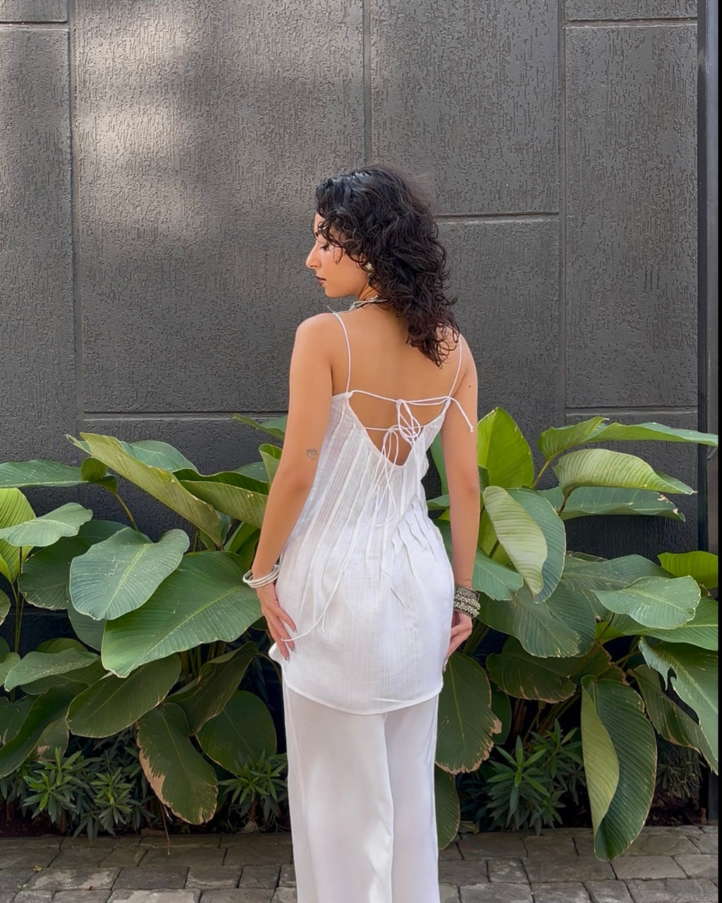 Riva Backless Tie-Up Cotton Seersucker Top 2.0