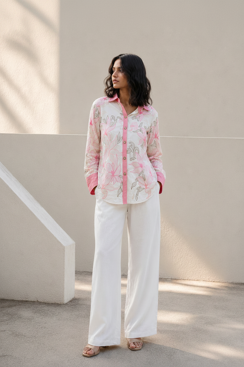 Blush Magnolia Embroidered Shirt 2:3